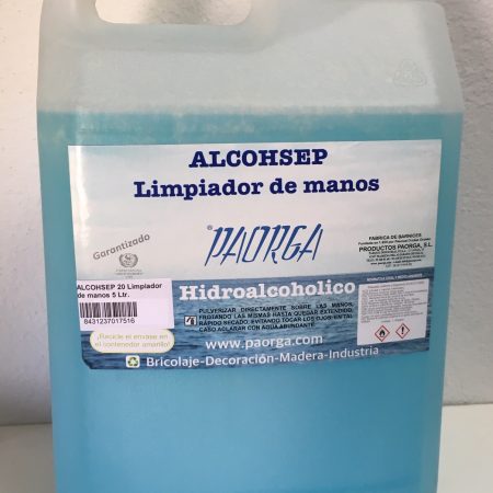 Alcohsep 20 Limpiador de manos. Hidroalcoholico